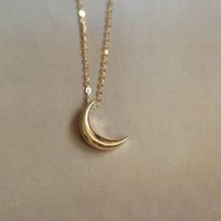 Casual Simple Style Moon Sterling Silver Plating Gold Plated Pendant Necklace main image 5