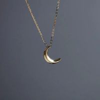 Casual Simple Style Moon Sterling Silver Plating Gold Plated Pendant Necklace main image 1