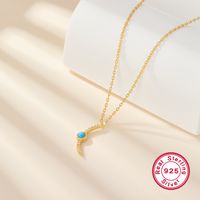 Simple Style Round Sterling Silver Plating Inlay Zircon White Gold Plated Pendant Necklace main image 3