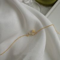 Elegant Retro Süss Rose Sterling Silber Inlay Zirkon Vergoldet Halskette Mit Anhänger main image 4