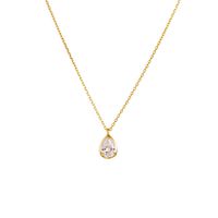 Simple Style Water Droplets Sterling Silver Plating Inlay Zircon 14k Gold Plated Rhodium Plated Pendant Necklace main image 5