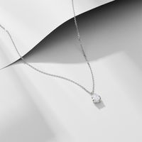 Simple Style Water Droplets Sterling Silver Plating Inlay Zircon 14k Gold Plated Rhodium Plated Pendant Necklace sku image 1