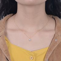 Simple Style Water Droplets Sterling Silver Plating Inlay Zircon 14k Gold Plated Rhodium Plated Pendant Necklace main image 4
