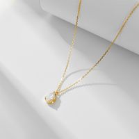 Simple Style Water Droplets Sterling Silver Plating Inlay Zircon 14k Gold Plated Rhodium Plated Pendant Necklace sku image 2