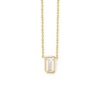 Simple Style Square Sterling Silver Plating Inlay Zircon 14k Gold Plated Rhodium Plated Pendant Necklace main image 5