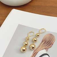 1 Pair Ig Style Simple Style Round Solid Color Plating Copper Drop Earrings main image 2