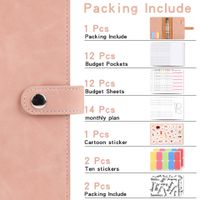 A6 Macaron Leather Notebook Loose-leaf Binder Refillable With 12 Loose-leaf Zipper Bags main image 4