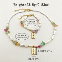 304 Stainless Steel Gold Plated Vintage Style Simple Style Beaded Plating Inlay Sun Natural Stone Rhinestones Pearl Bracelets Necklace main image 2