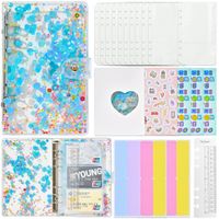 A6 Macaron Leather Notebook Loose-leaf Binder Refillable With 12 Loose-leaf Zipper Bags sku image 14