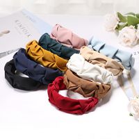 Sweet Solid Color Cloth Pleated Hair Band main image 3