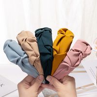 Sweet Solid Color Cloth Pleated Hair Band main image 4