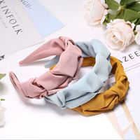 Sweet Solid Color Cloth Pleated Hair Band main image 5