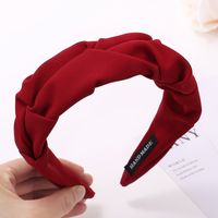 Sweet Solid Color Cloth Pleated Hair Band sku image 4