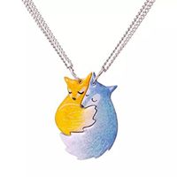 Cute Fox Stainless Steel Pendant Necklace In Bulk main image 5