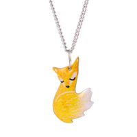 Cute Fox Stainless Steel Pendant Necklace In Bulk main image 4