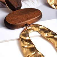 1 Pair Classic Style Streetwear Geometric Plating Alloy Wood Drop Earrings main image 5