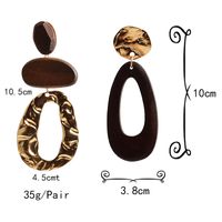 1 Pair Classic Style Streetwear Geometric Plating Alloy Wood Drop Earrings main image 2