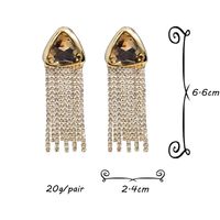 1 Pair Retro Roman Style Geometric Tassel Plating Inlay Alloy Zircon Drop Earrings main image 3