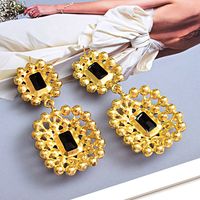 1 Pair Glam Luxurious Geometric Inlay Alloy Zircon Drop Earrings main image 5