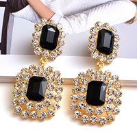 1 Pair Glam Luxurious Geometric Inlay Alloy Zircon Drop Earrings main image 6