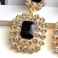 1 Pair Glam Luxurious Geometric Inlay Alloy Zircon Drop Earrings main image 3
