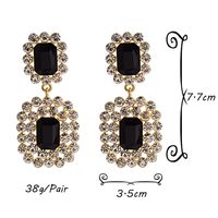 1 Pair Glam Luxurious Geometric Inlay Alloy Zircon Drop Earrings main image 4
