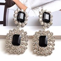 1 Pair Glam Luxurious Geometric Inlay Alloy Zircon Drop Earrings sku image 2