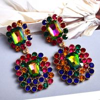 1 Pair Glam Luxurious Geometric Inlay Alloy Zircon Drop Earrings sku image 5