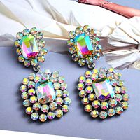 1 Pair Glam Luxurious Geometric Inlay Alloy Zircon Drop Earrings sku image 8
