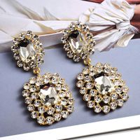 1 Pair Glam Luxurious Geometric Inlay Alloy Zircon Drop Earrings sku image 6