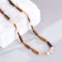 Artificial Pearl Natural Stone 14K Gold Plated Cute Beaded Plating Color Block Necklace main image 4