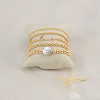 Ethnic Style Bohemian Love Freshwater Pearl Copper Beaded Plating 14k Gold Plated Rose Gold Plated Silver Plated Bracelets sku image 3