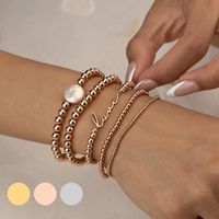 Ethnic Style Bohemian Love Freshwater Pearl Copper Beaded Plating 14k Gold Plated Rose Gold Plated Silver Plated Bracelets main image 7