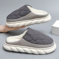 Unisex Casual Color Block Round Toe Cotton Slippers sku image 14