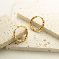 1 Pair Simple Style Solid Color Plating Stainless Steel Gold Plated Earrings main image 1
