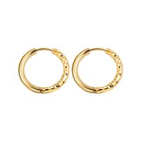 1 Paar Einfacher Stil Einfarbig Überzug Rostfreier Stahl Vergoldet Ohrringe main image 2