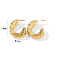 1 Pair Simple Style Classic Style C Shape U Shape The Answer Plating Stainless Steel Earrings sku image 4