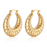 1 Pair Simple Style Classic Style C Shape U Shape The Answer Plating Stainless Steel Earrings sku image 2