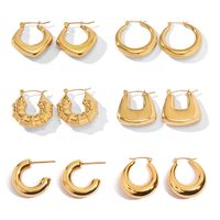 1 Pair Simple Style Classic Style C Shape U Shape The Answer Plating Stainless Steel Earrings main image 2