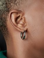 1 Piece Casual Hip-hop Round Solid Color Inlay Stainless Steel Diamond Ear Studs main image 7