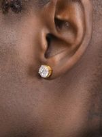 1 Piece Casual Hip-hop Round Solid Color Inlay Stainless Steel Diamond Ear Studs sku image 7