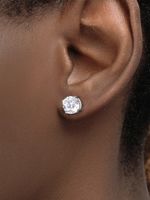 1 Piece Casual Hip-hop Round Solid Color Inlay Stainless Steel Diamond Ear Studs sku image 5