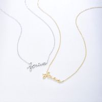 Ig Style Letter Sterling Silver Plating 14k Gold Plated Rhodium Plated Pendant Necklace main image 5
