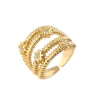 Luxuriös Tragen Herzform Kupfer Vergoldet Zirkon Offener Ring In Masse sku image 5