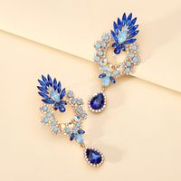 1 Pair Simple Style Flower Rhinestone Inlay Artificial Gemstones Women's Earrings sku image 3