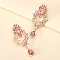 1 Pair Simple Style Flower Rhinestone Inlay Artificial Gemstones Women's Earrings sku image 4