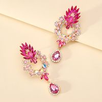 1 Pair Simple Style Flower Rhinestone Inlay Artificial Gemstones Women's Earrings main image 11