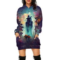 Women's Hoodie Long Sleeve Hoodies & Sweatshirts Printing Casual Cat Skeleton Ghost main image 6