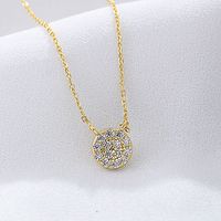 Simple Style Round Sterling Silver Plating Inlay Zircon 14k Gold Plated Rhodium Plated Pendant Necklace main image 1