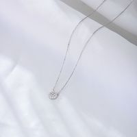 Simple Style Round Sterling Silver Plating Inlay Zircon 14k Gold Plated Rhodium Plated Pendant Necklace main image 6